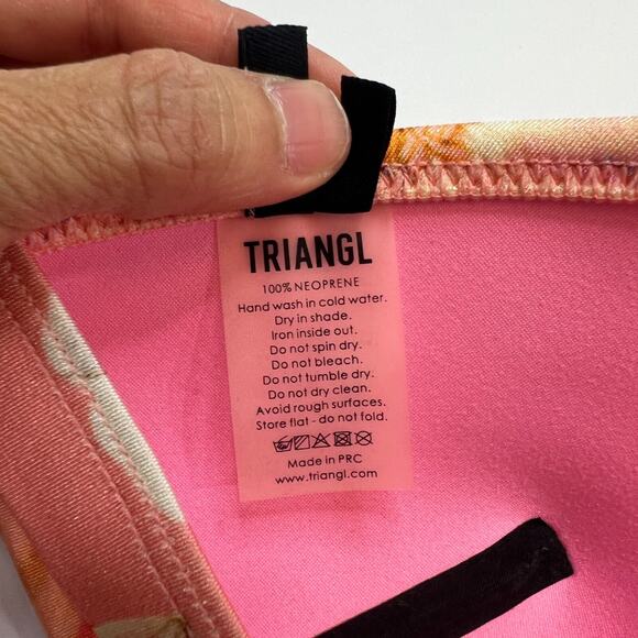 Triangl Bikini Top S Small Tropical Floral Semi Padded Adjustable Strap Neoprene - Picture 6 of 9